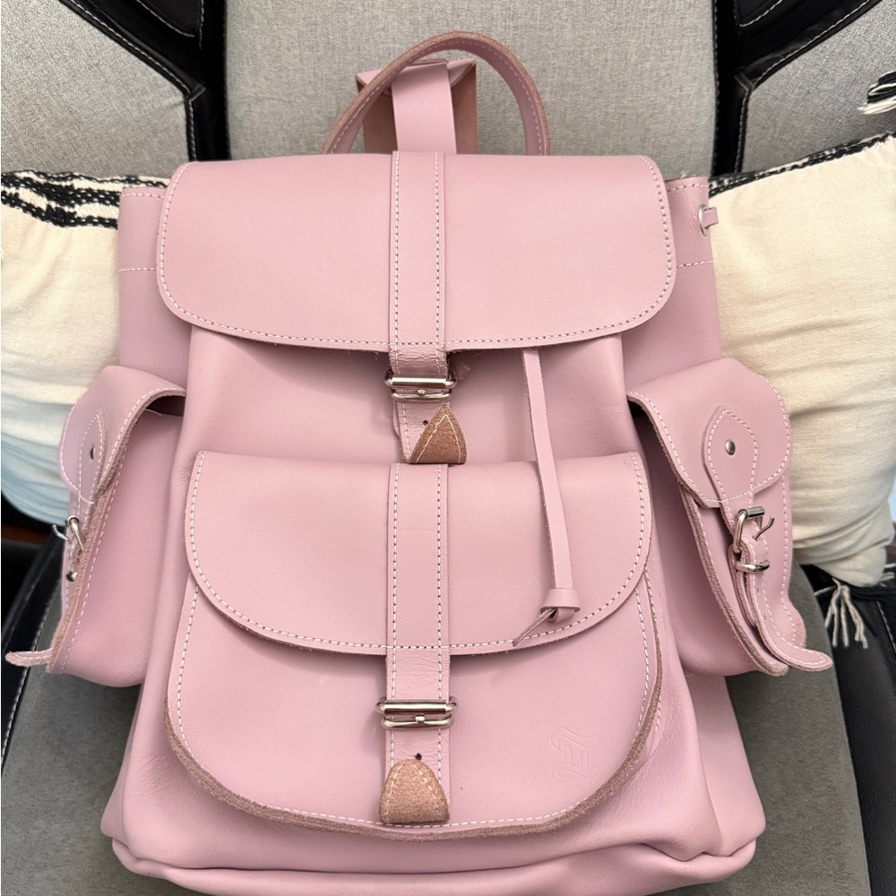 Pink Leather Backpack - Picture 2 of 10